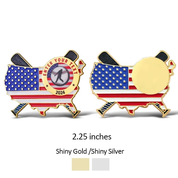 1.75'' UV Printed Baseball Pins w/ Stock Shape 5