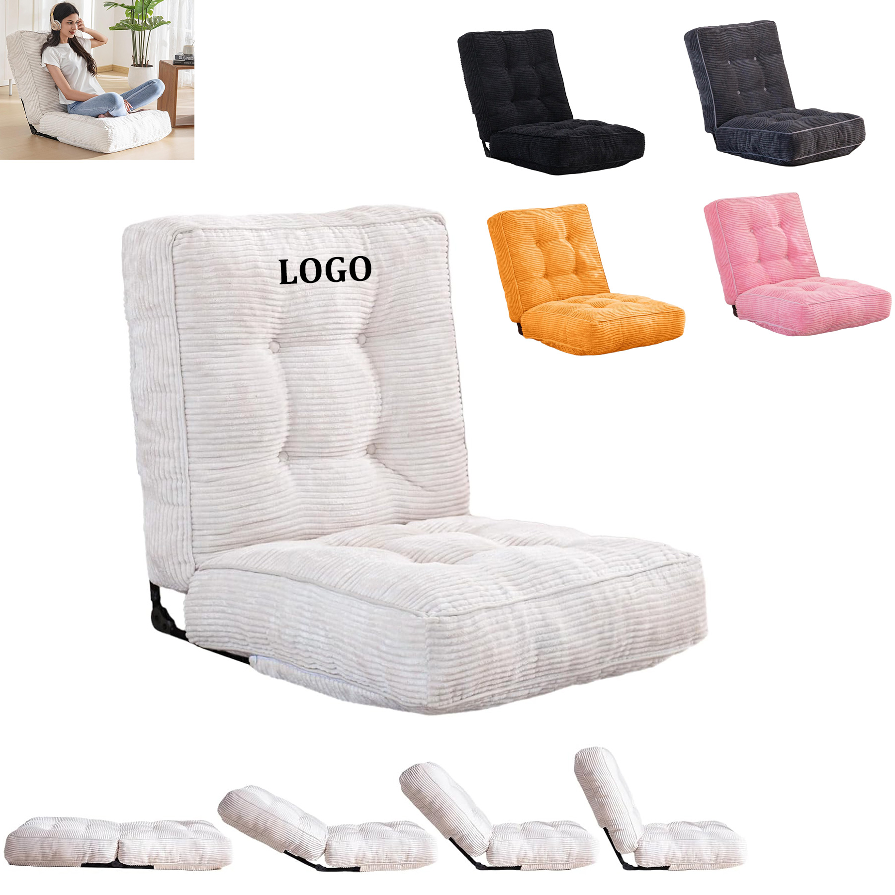 Adjustable Floor Chair with Back Support 2