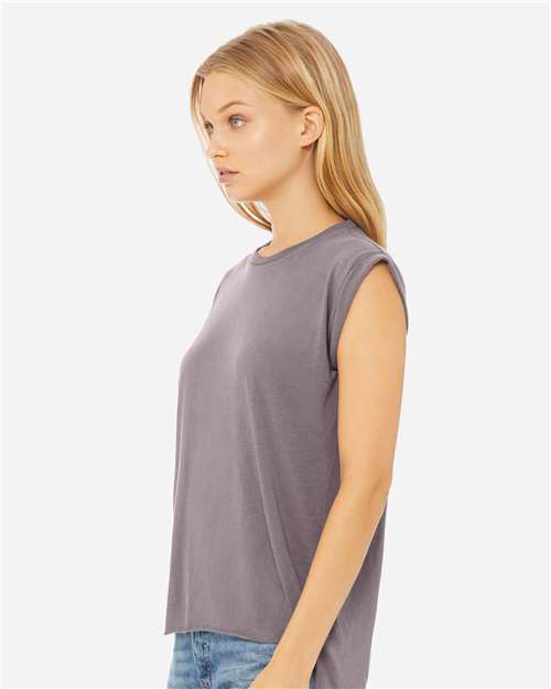 Women's Flowy Rolled Cuffs Muscle Tee - 8804 14
