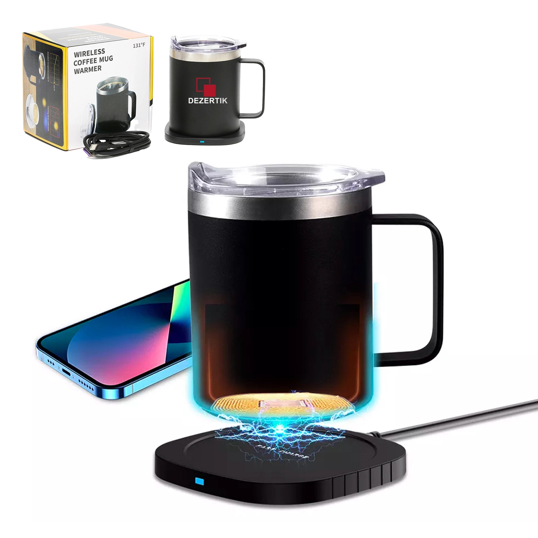 12Oz Mug With Wireless Warmer/Phone Charger 1