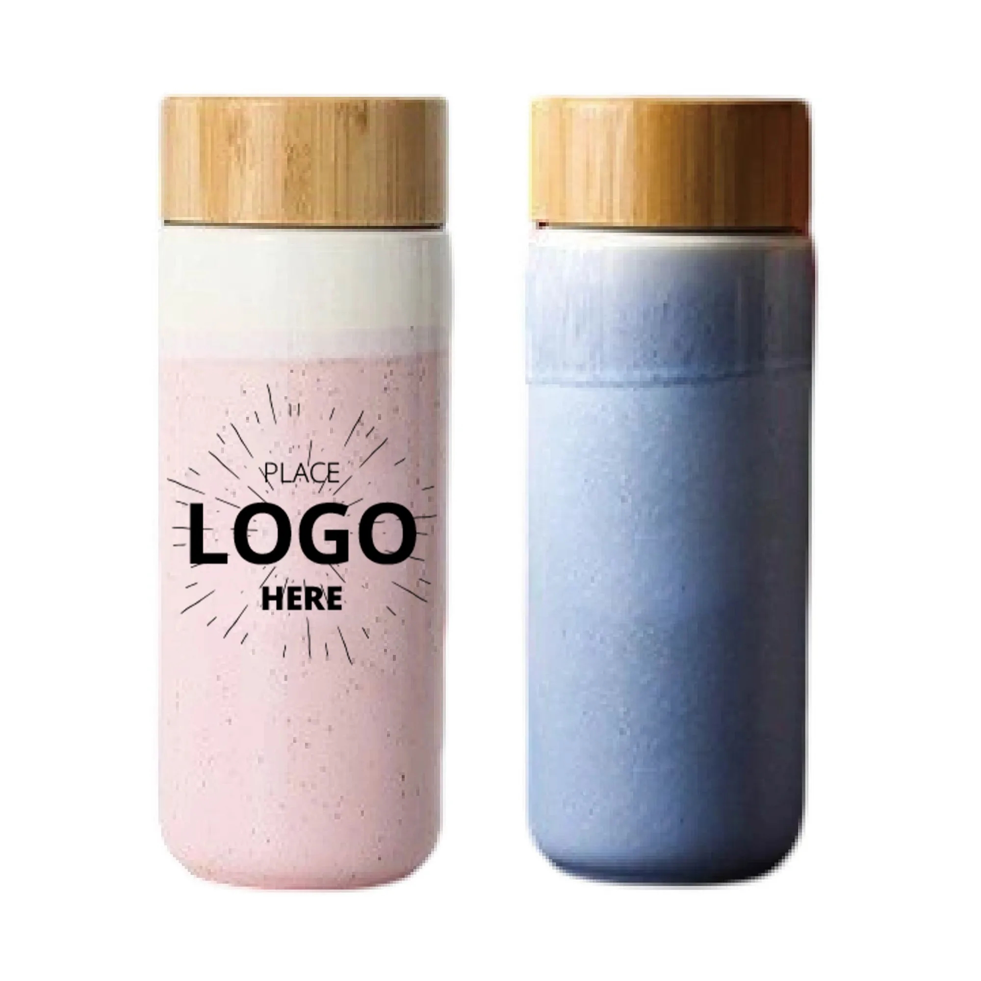 Double-layer Ceramic Cup with Bamboo Lid 1