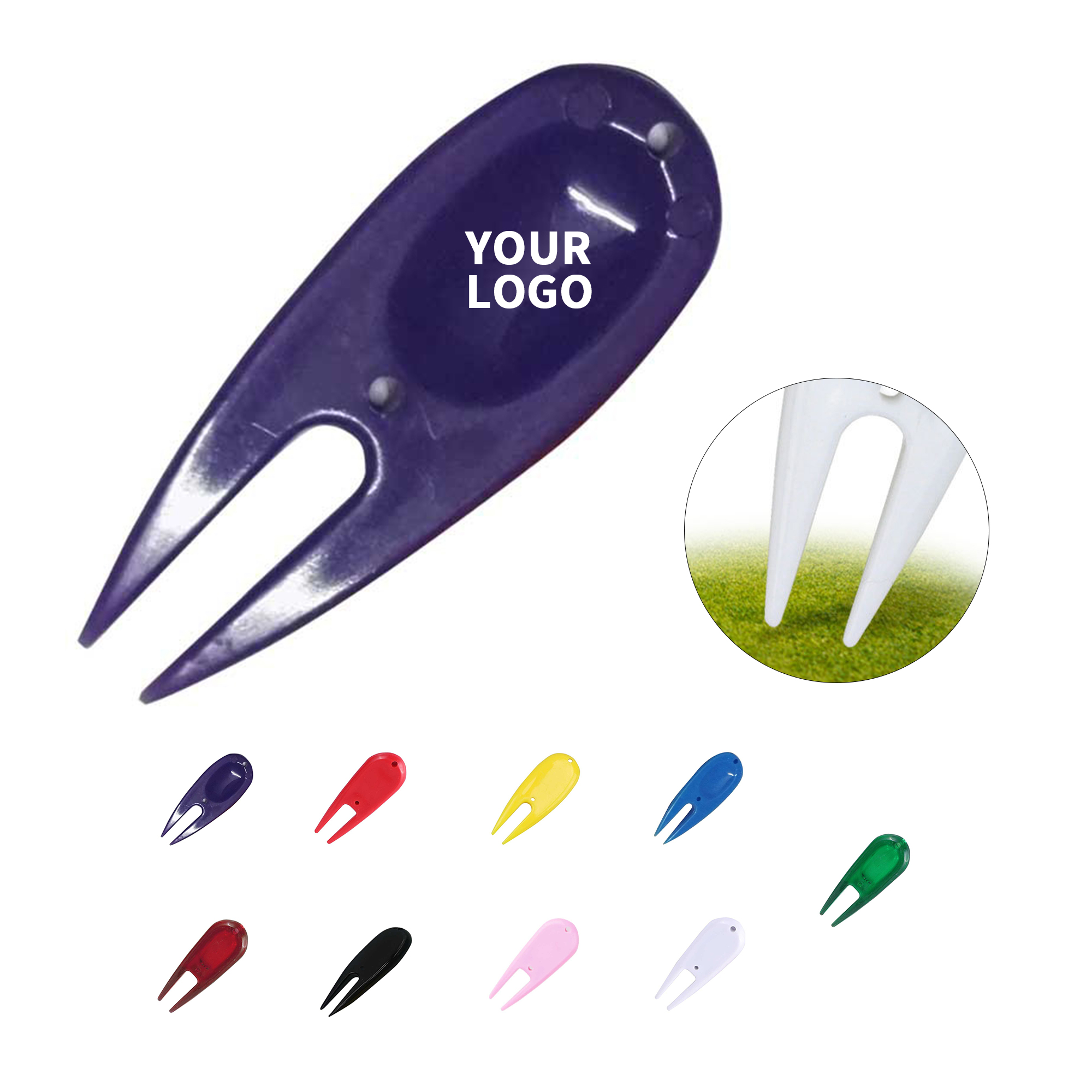 Lightweight Plastic Golf Divot Repair Tool Two Prong 8