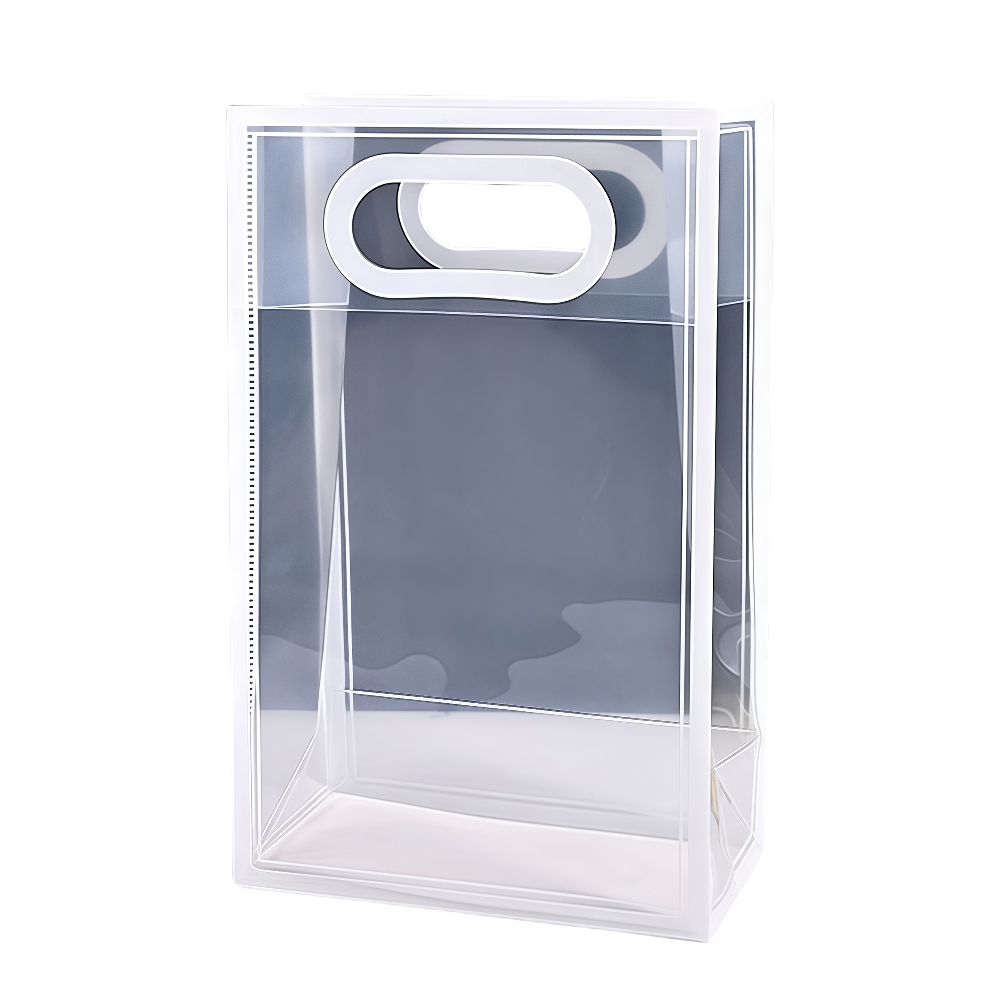 White Transparent Gift Bags for Cosmetics Wedding Favor Bags Clear Handled Plastic Bags Premium Feel 2