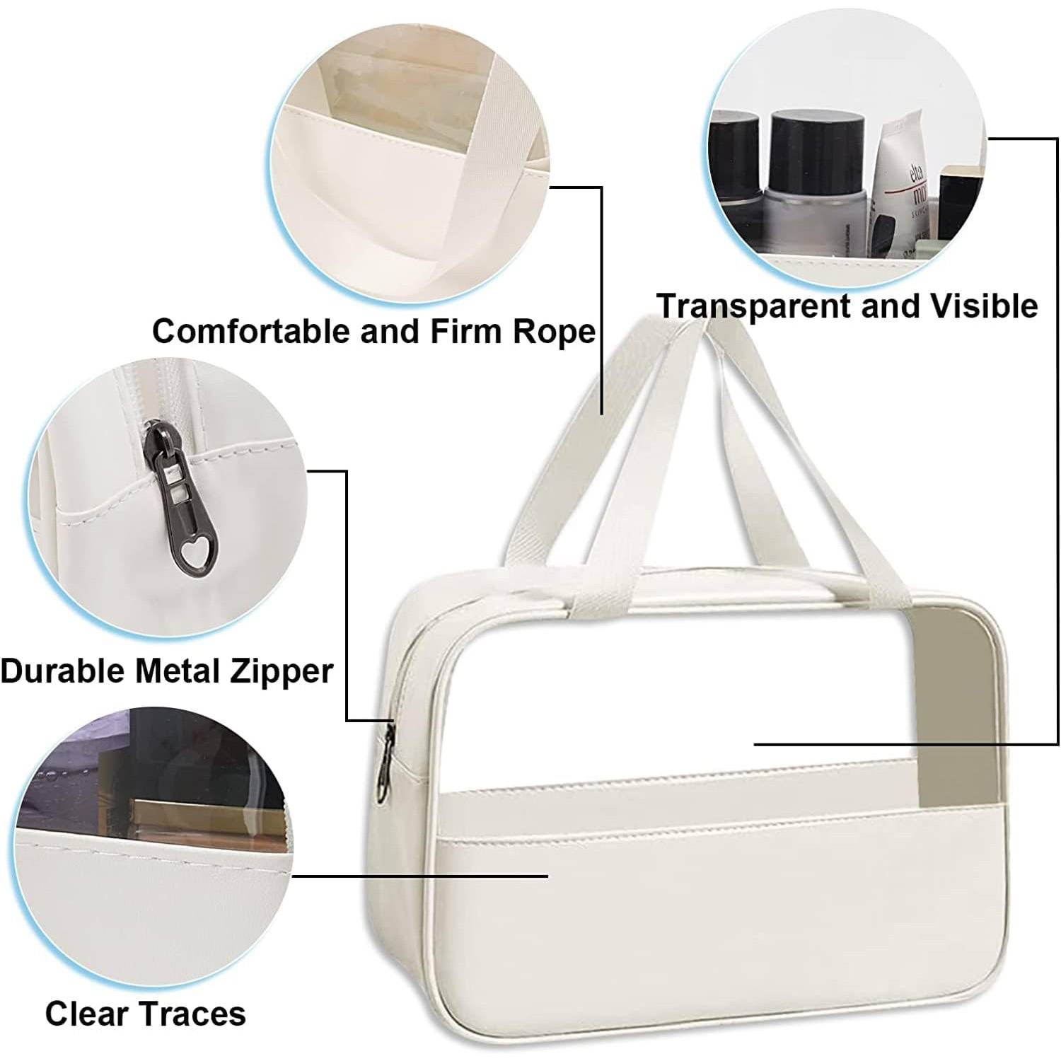 Travel Clear PVC&PU Cosmetic Makeup Bag for Women 3