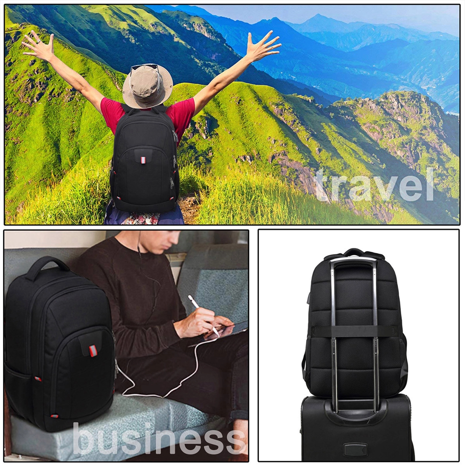 17 Inch Anti Theft Business Backpacks With Usb 4
