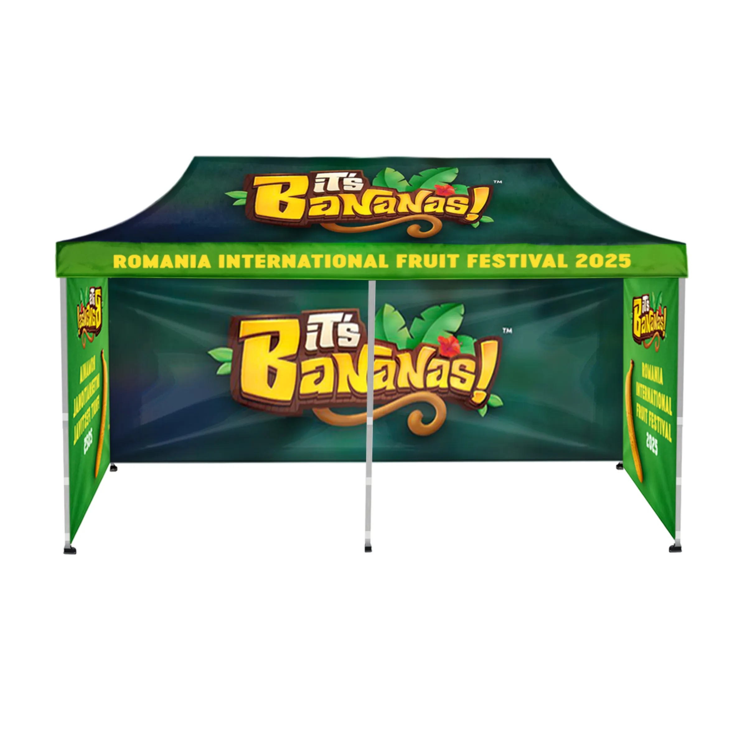 10'x20' Tent Canopy w frame, 1 long full + 2 side full walls 8