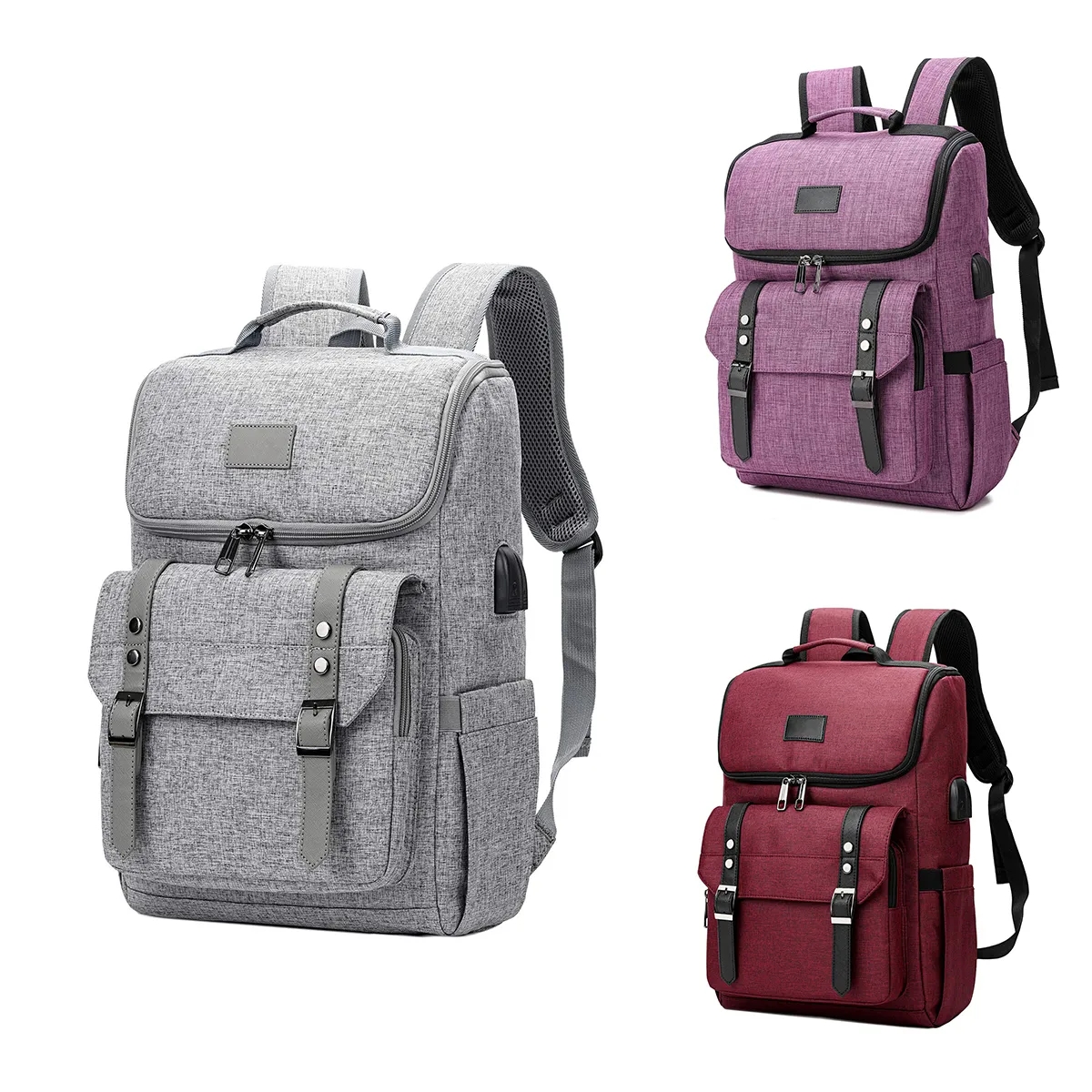 Vintage Travel Laptop Backpack with usb Charging 4