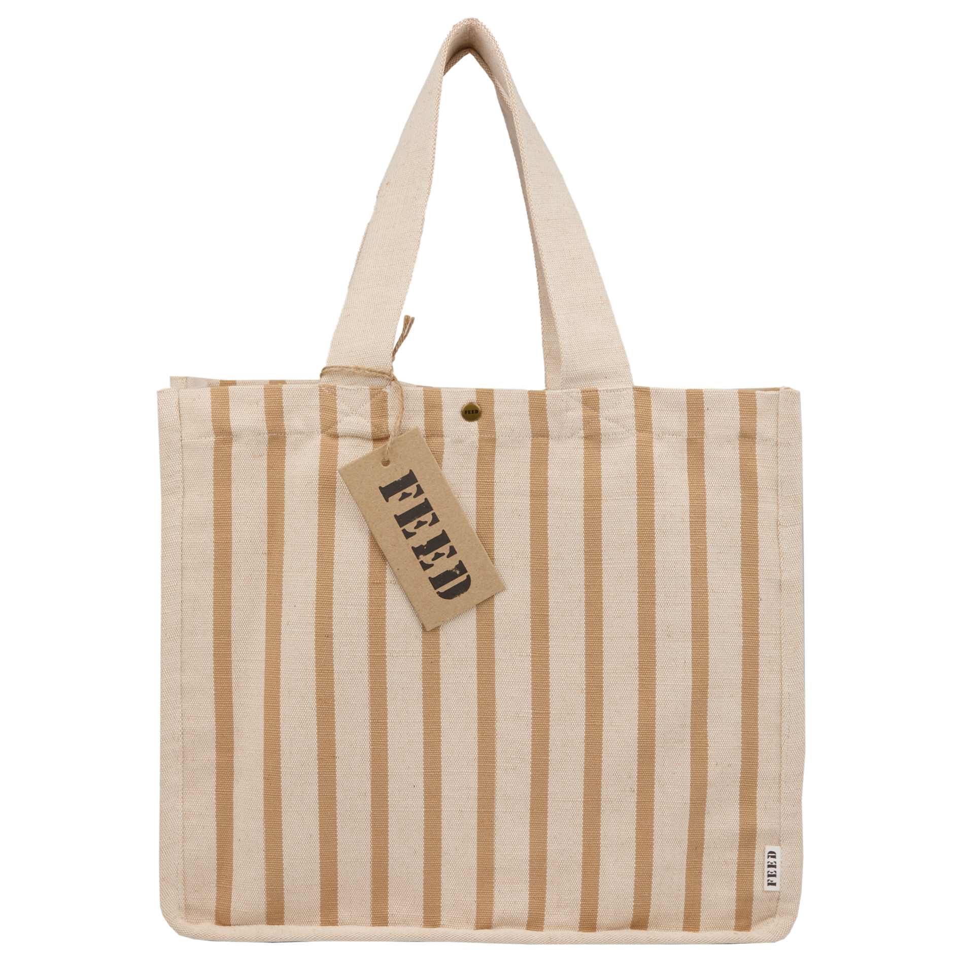 FEED Cotton and Jute Striped Tote 25