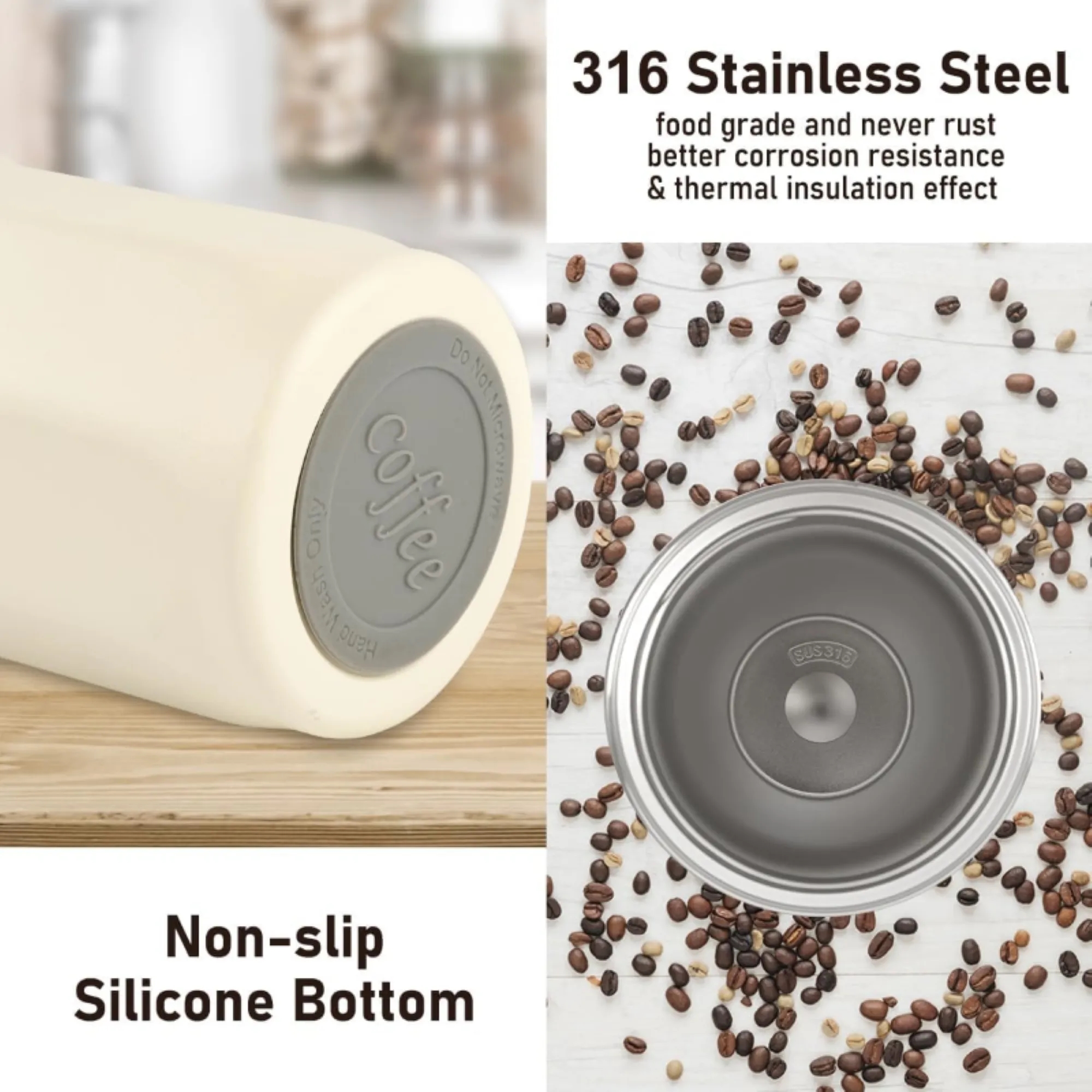 15oz 316 Stainless Steel Insulated Octagonal Coffee Cup 2