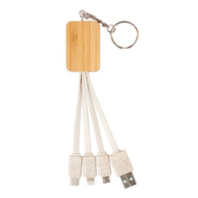 Eco Friendly Bamboo and Wheat Straw 4-in-1 Charging Cable 3