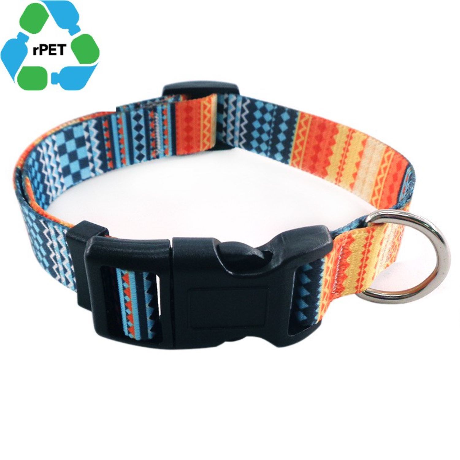 3/4"W x 20"L rPET Eco-friendly Sublimation Pet Collar w/ Buckle Release