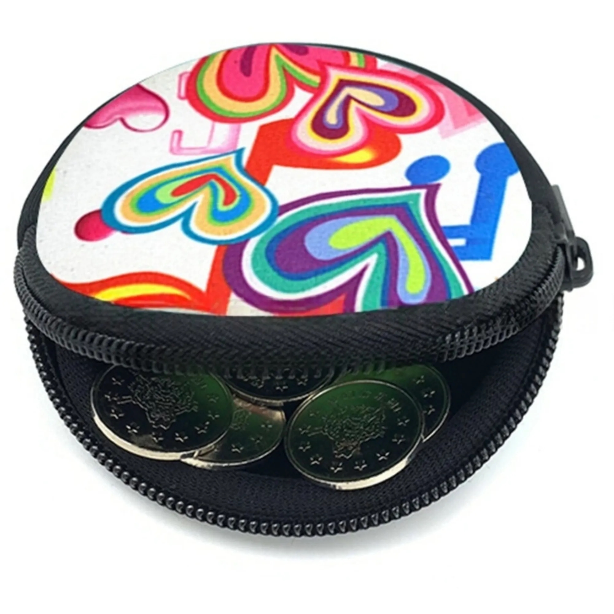 Durable Soft Neoprene Sporty Circle Coin Purse Outdoor 2