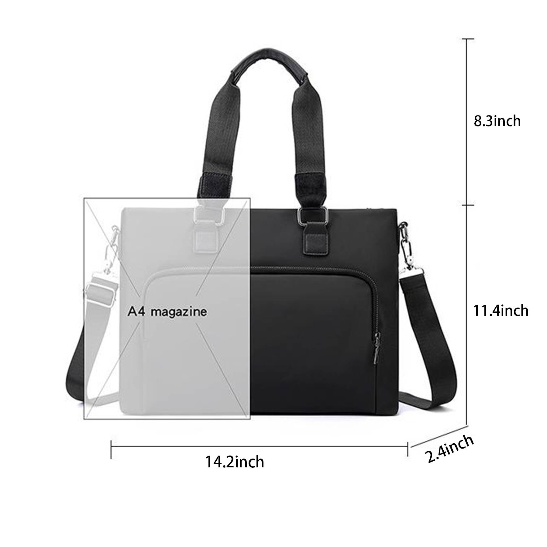 Polyurethane Business Waterproof Laptop Cross-body Bag 4