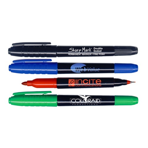 Double Ended Permanent Marker with Fine & Medium Tip