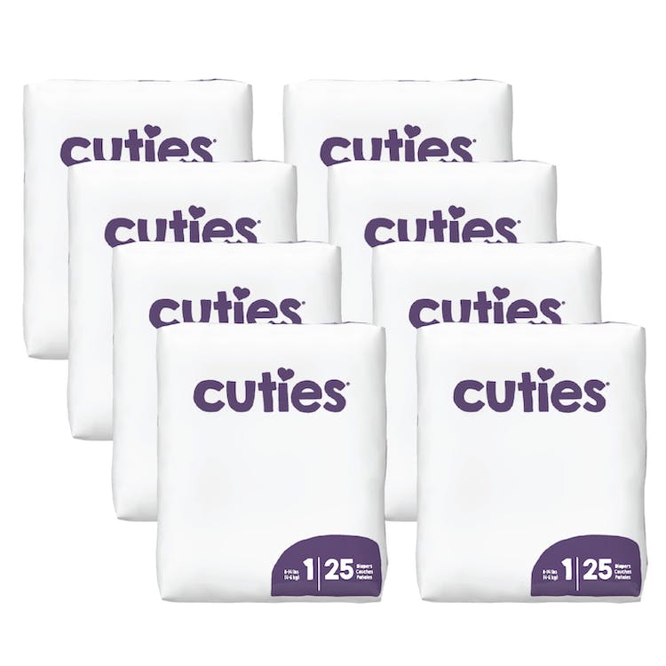 Cuties Diapers - Size 1 8-14 lbs. 200 Diapers 2