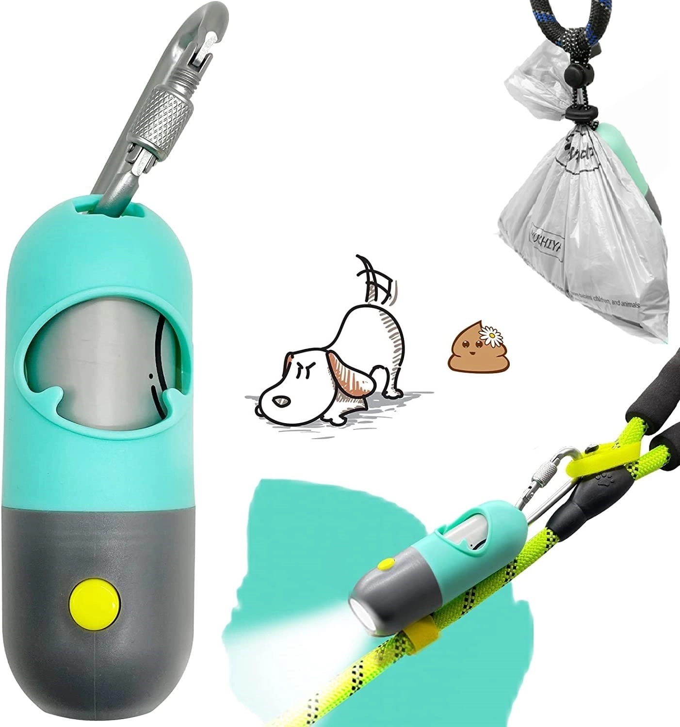 Dog bag dispenser with flashlight 4