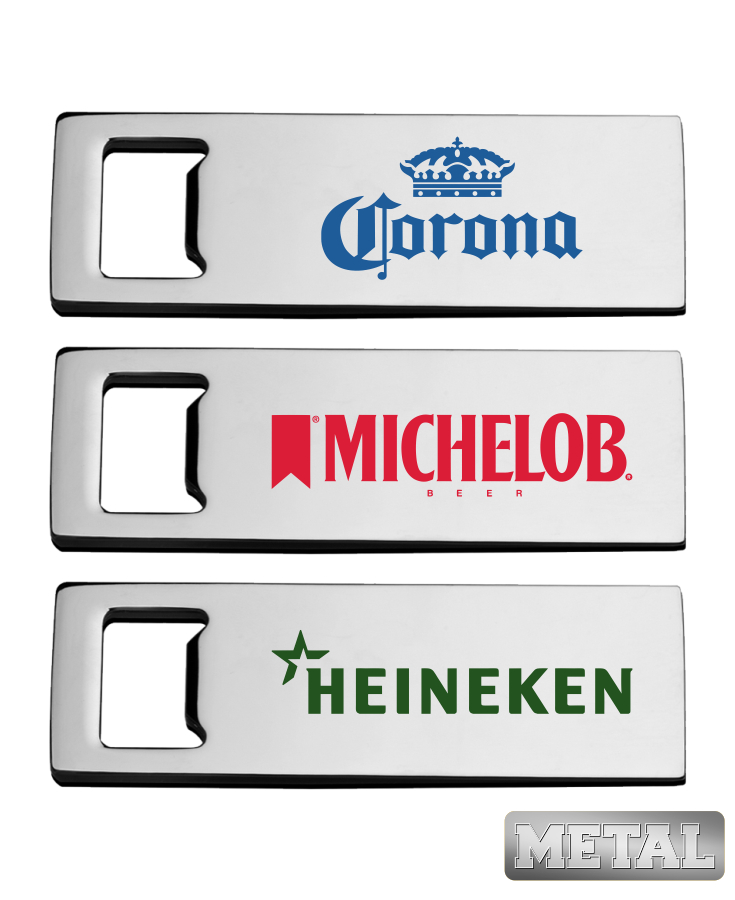 Metal Sleek Beer Bottle Opener - Full Color 1