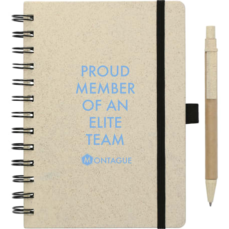 FSC® Mix 5" x 7" Wheat Straw Notebook with Pen 17