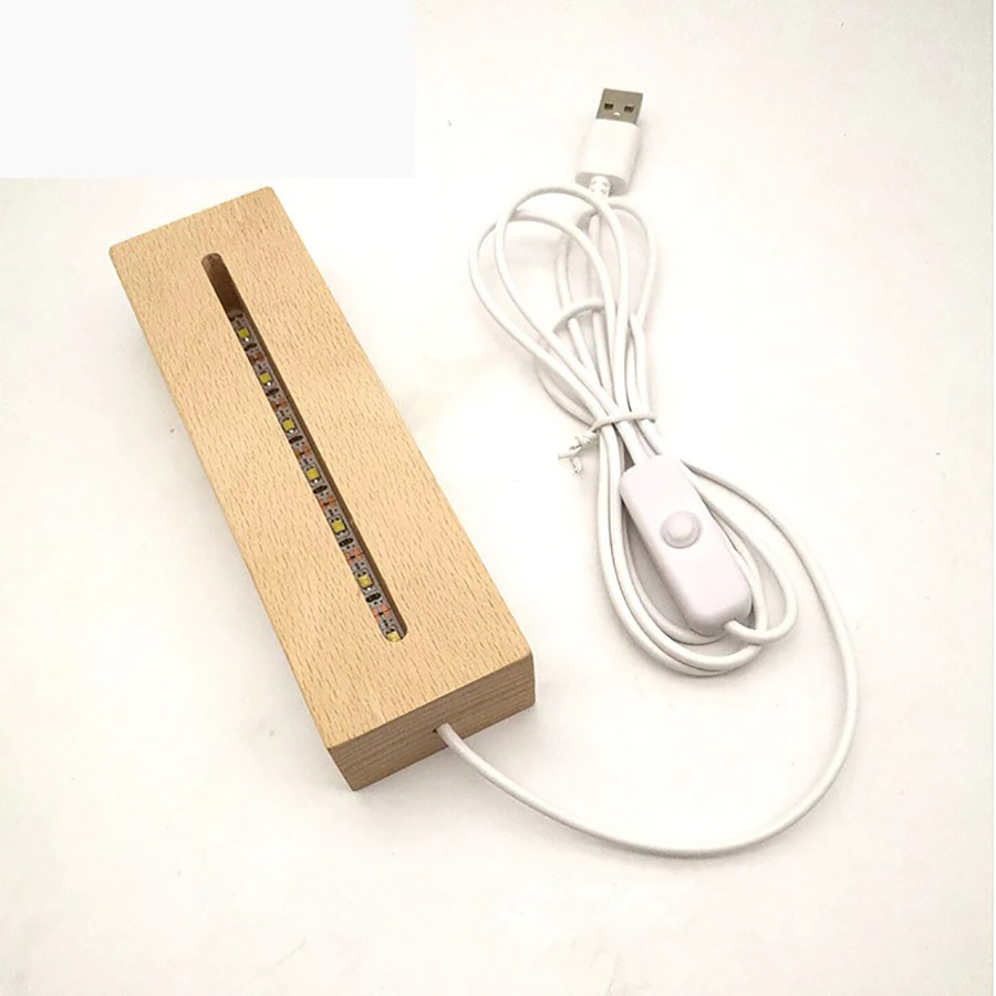 Unique Custom Shaped LED Light With Wooden Base Personalization Optional 9