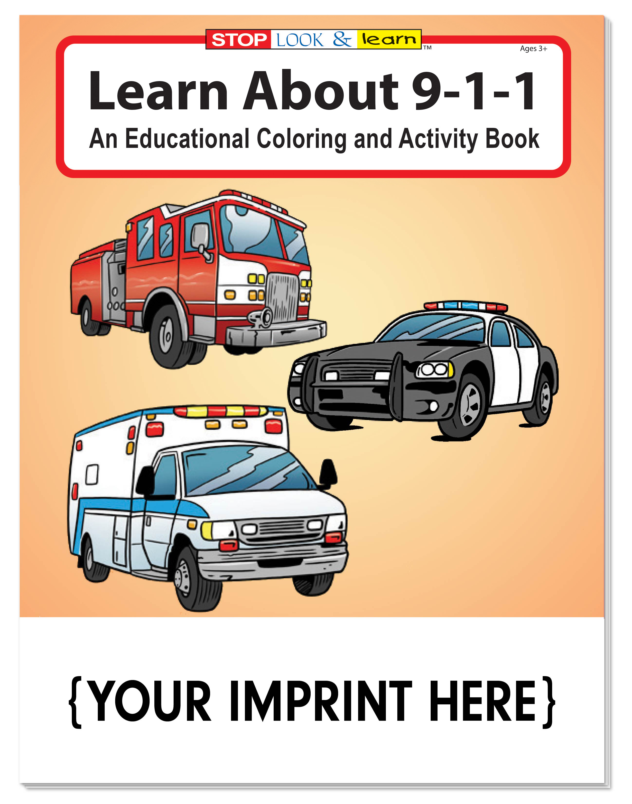 COLORING BOOK - Learn About 911 Coloring & Activity Book 3