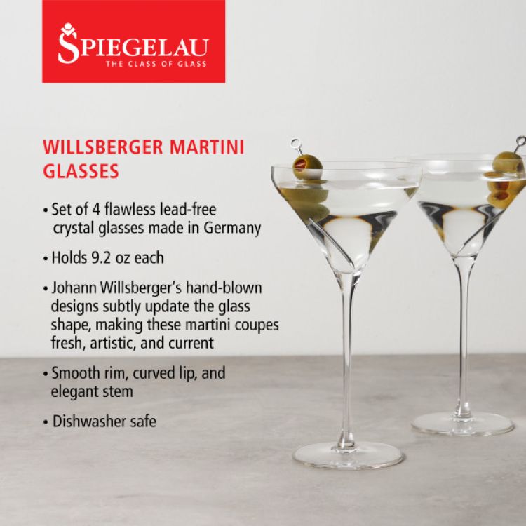 Spiegelau 9.2 oz Willsberger Martini Glass, set of 2 7