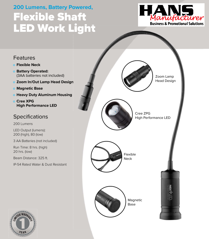 NextLED Battery Powered Flexible Shaft LED Grill Light 10