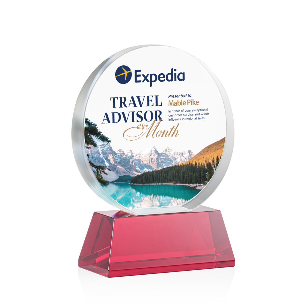 Glenwood Vividprint™ Award on Base - Red 18