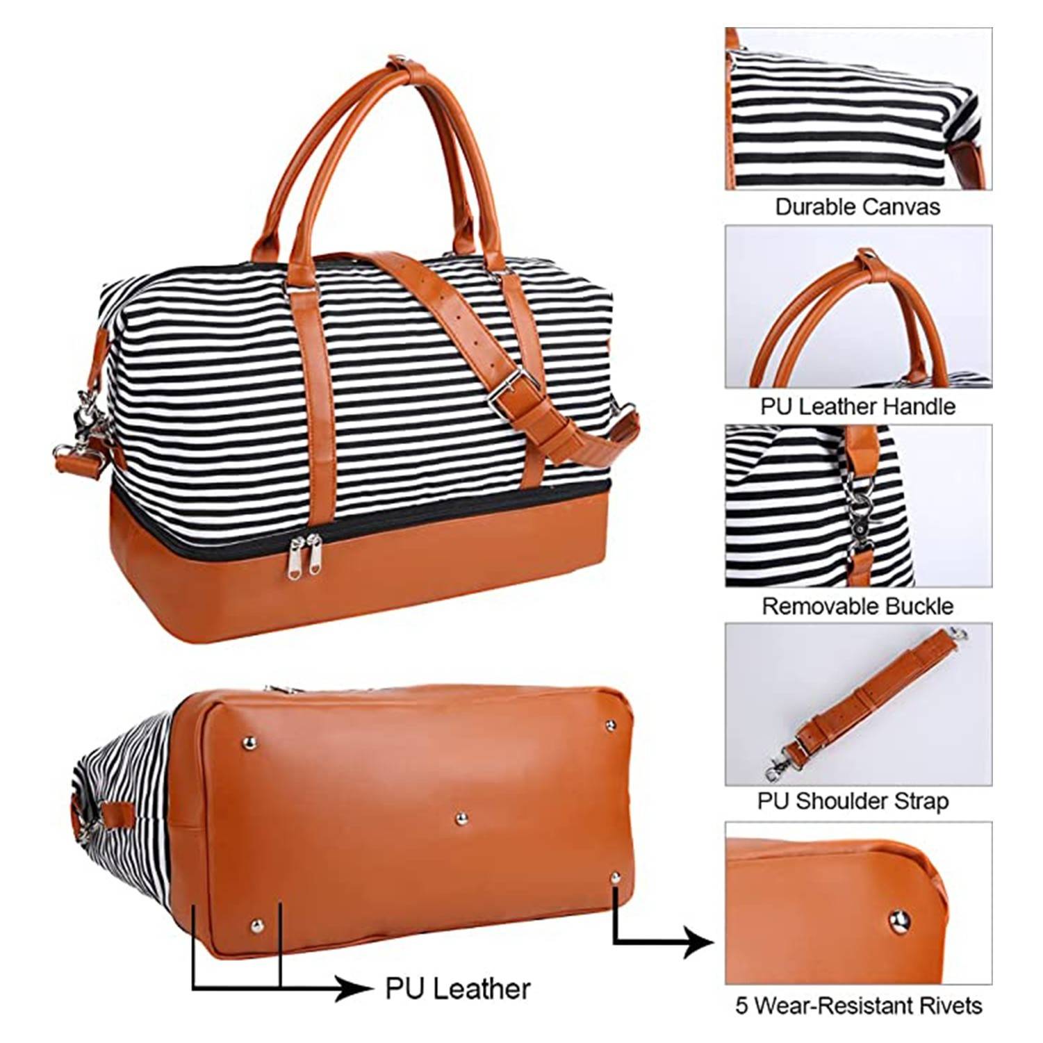 Women Canvas Travel Weekender Bag 2