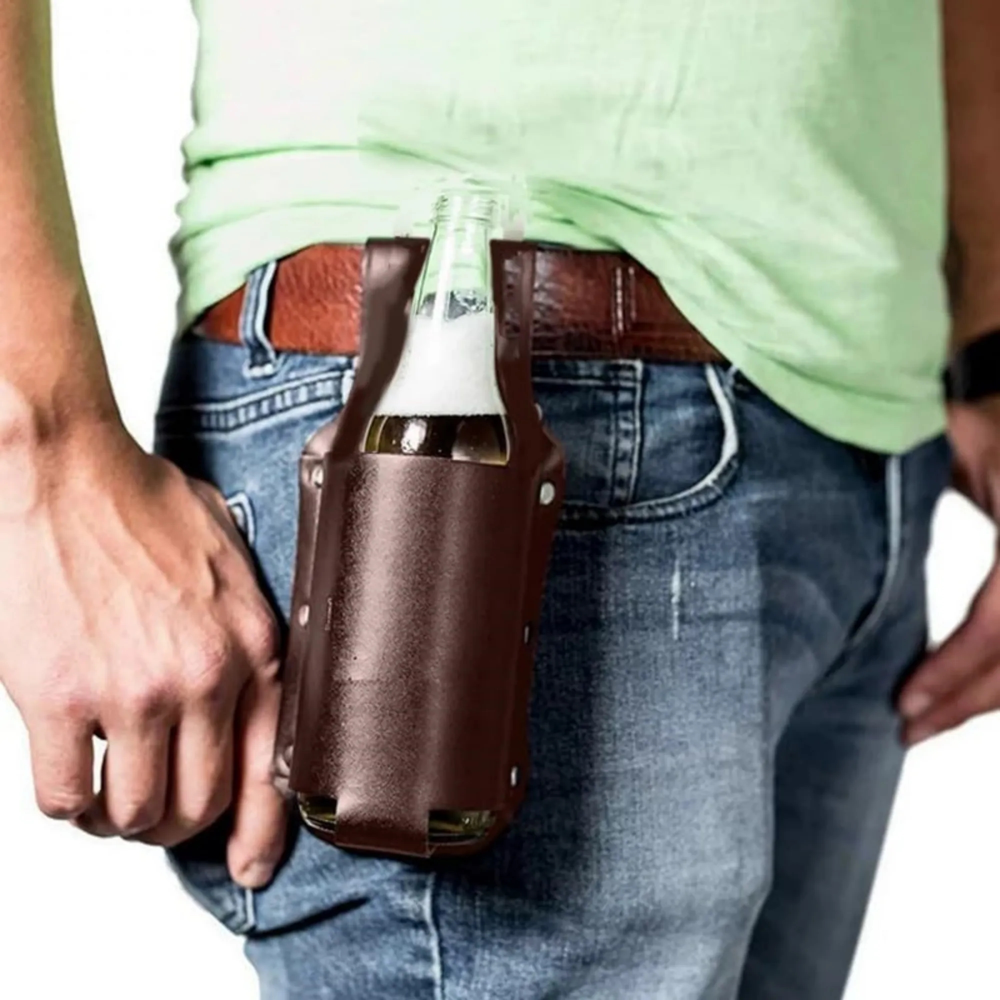 PU Leather Beer Bottle Holster Holder 3