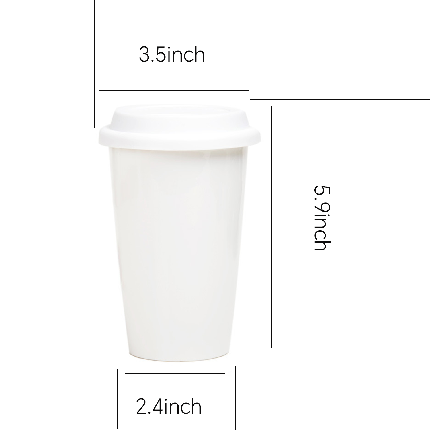 12oz Double Wall Insulated Ceramic Cup w/ Lid 7