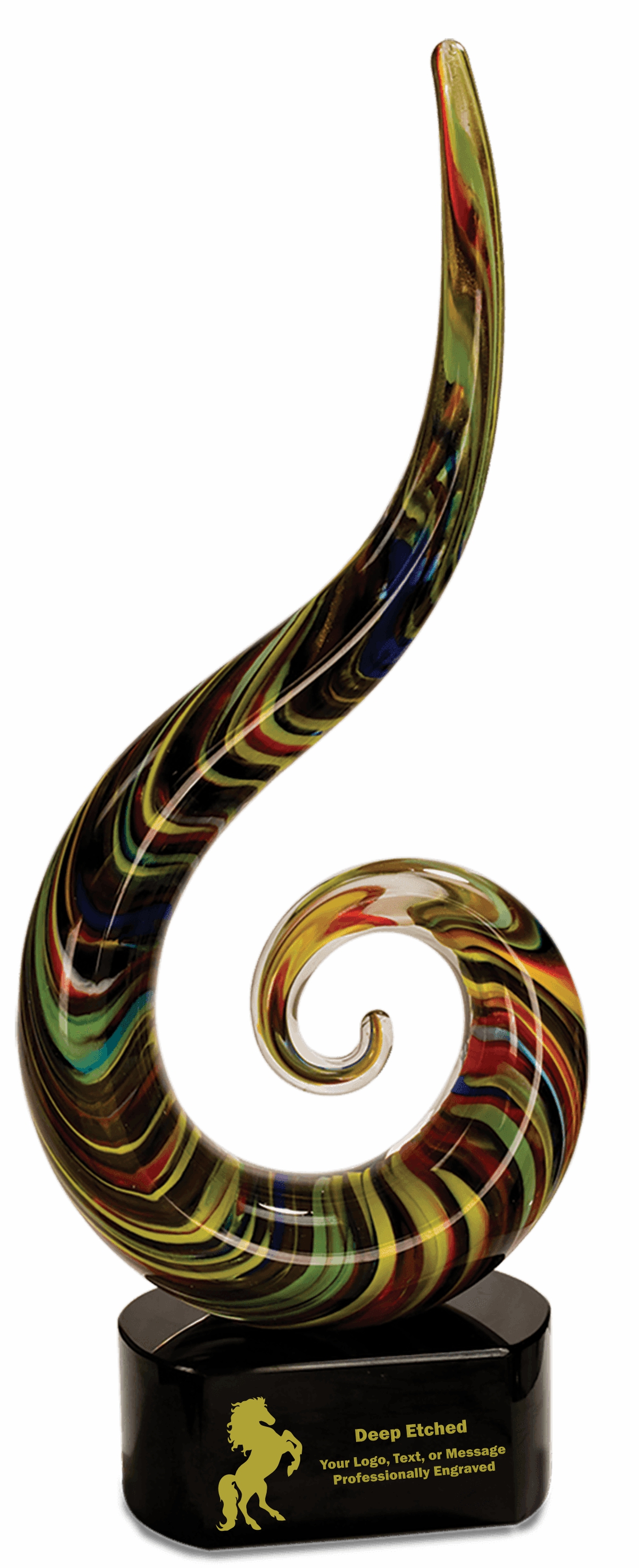 15 1/2" Color Swoop Art Glass Award