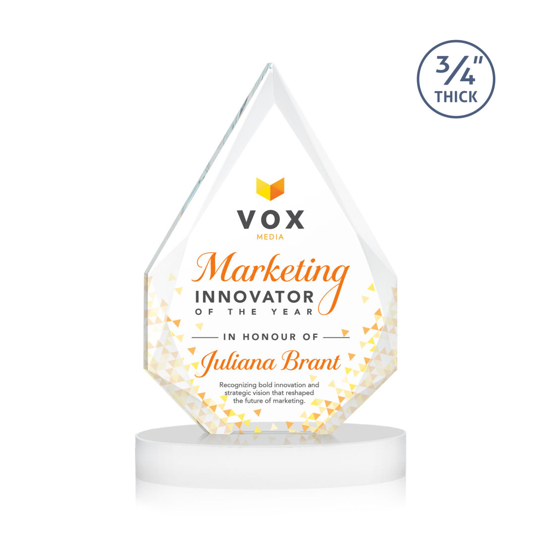 Hawthorne VividPrint™ Award on Alberton Base - White 7