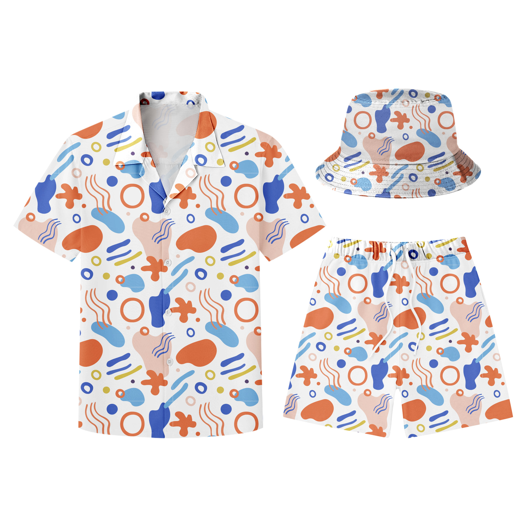 Hawaiian Shirts, Shorts And Bucket Hats Sets 10