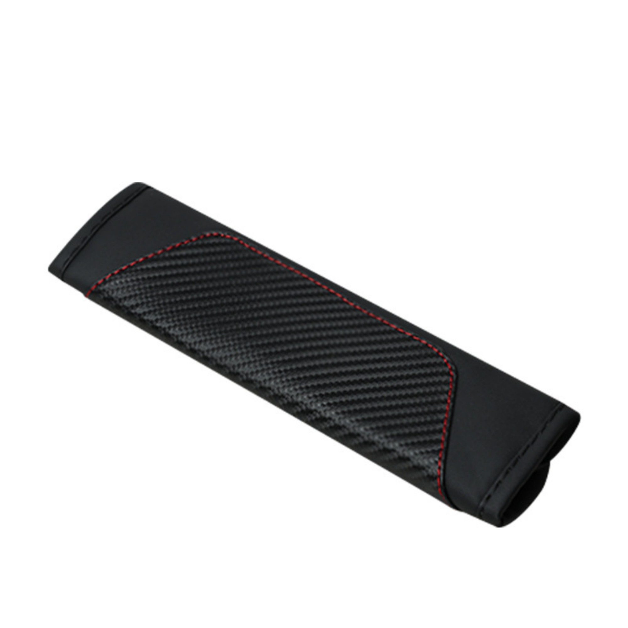 Carbon Fiber Leather Seat Belt Shoulder Pad 9.1" x 2.6" 3