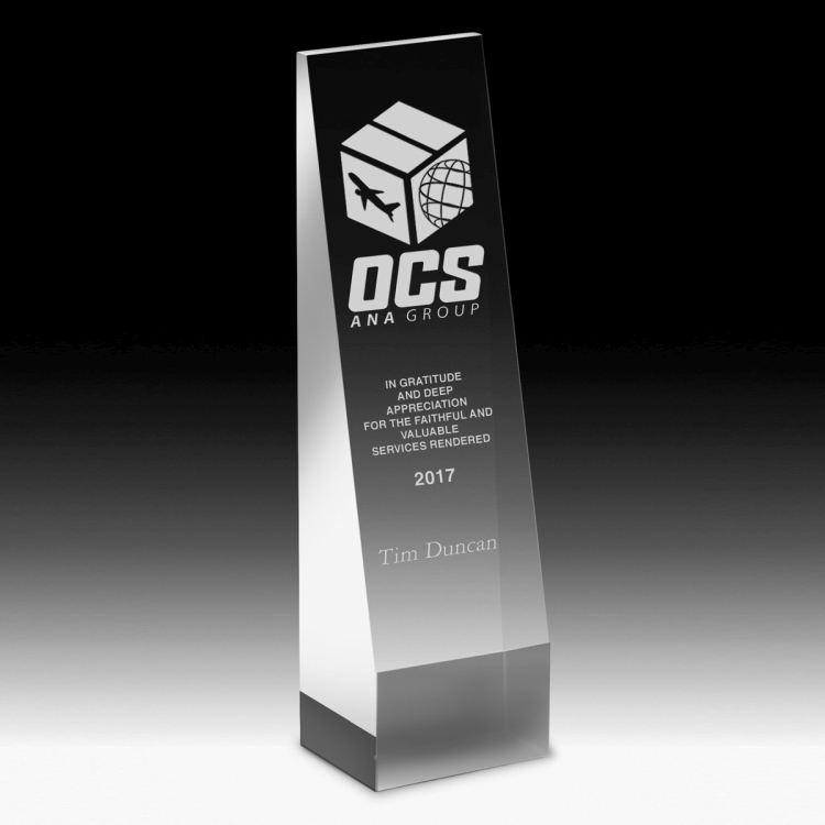Screen Printed Angled Obelisk Award (9") 8
