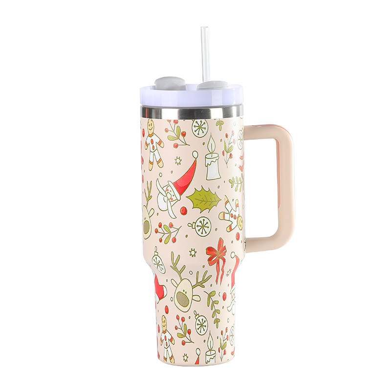 Christmas H2.0 30oz Tumbler/Mug w/ Handle & Straw 3