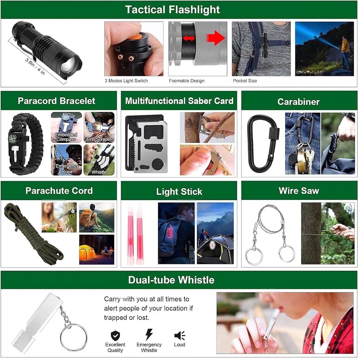 142Pcs Multipurpose Professional Survival Kit First Aid Kit 2