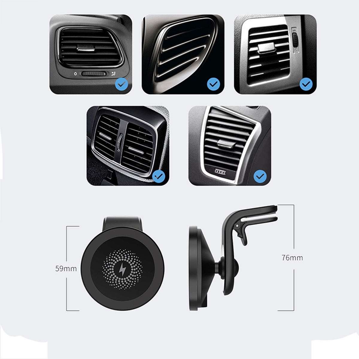 Magnetic Car Mounted Wireless Charger 3