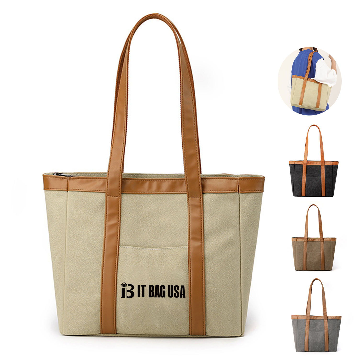 Canvas Tote Bag, custom tote bag with logo imprint 1