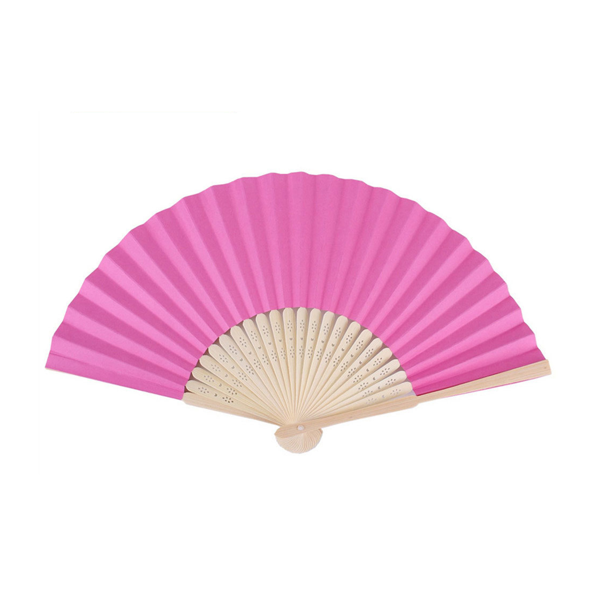 Traditional Style Folding Paper Fan With Bamboo Handle 5