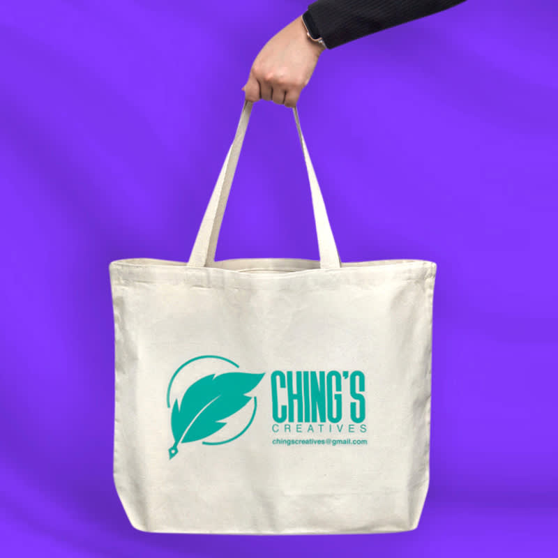 Custom Large Grocery Cotton Tote Bags, custom tote bag with logo imprint 2
