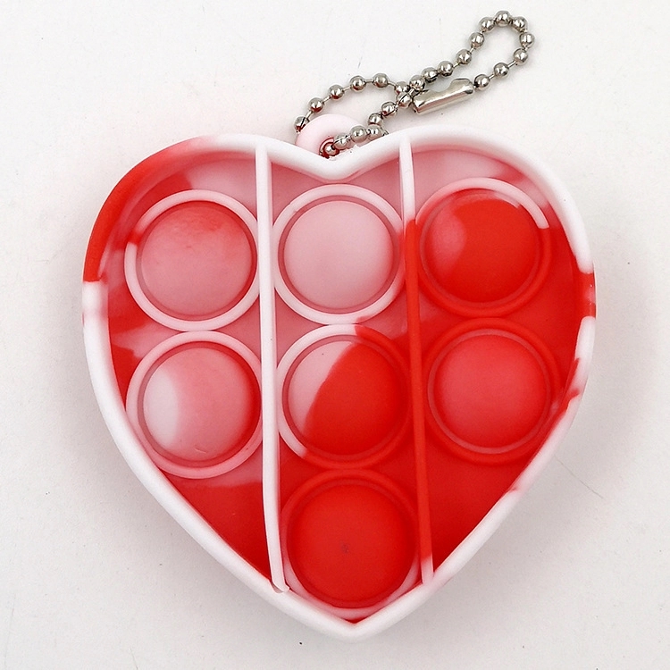Heart Push Bubble Pops Fidget Keychain 4