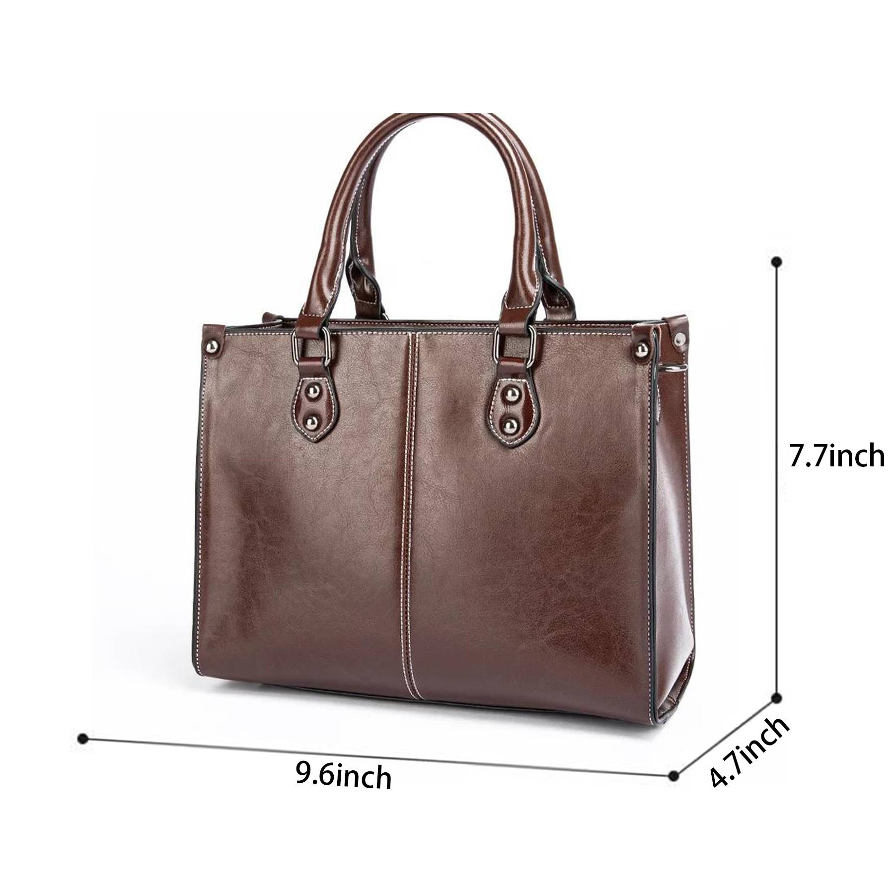 Vintage Vegan Leather Large Computer Laptop Messenger Bag 8