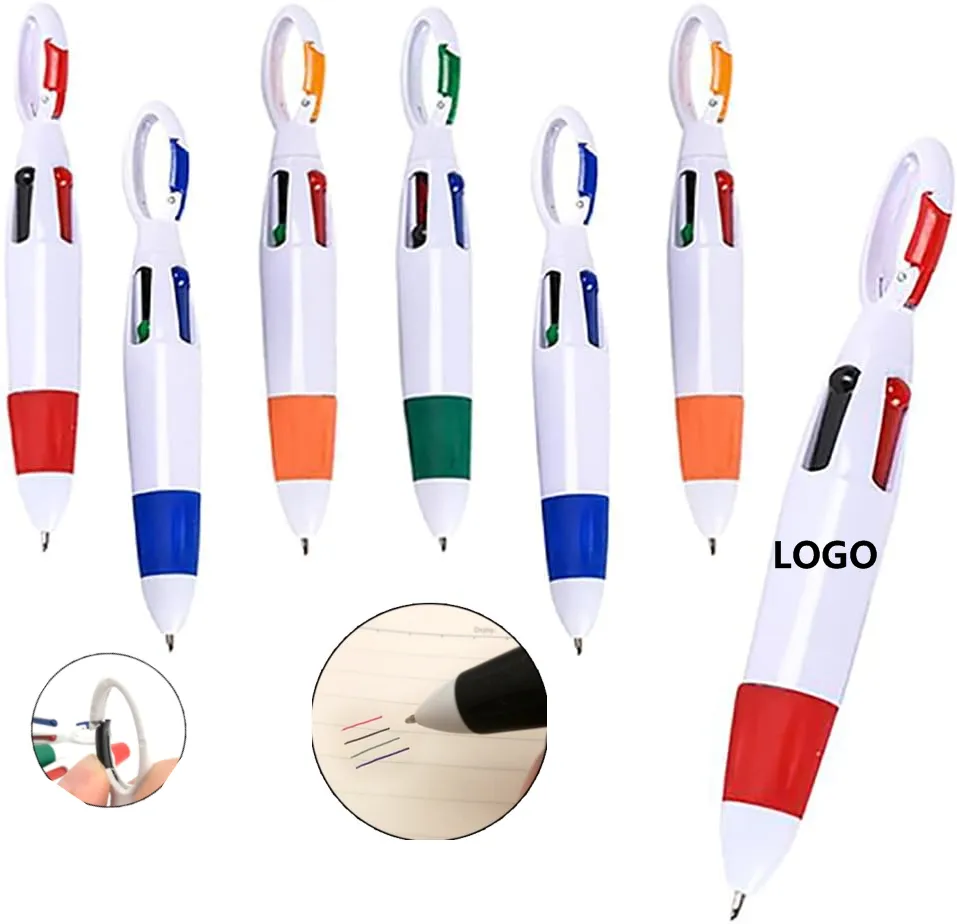 4-Color Pen With Carabiners Clip 8