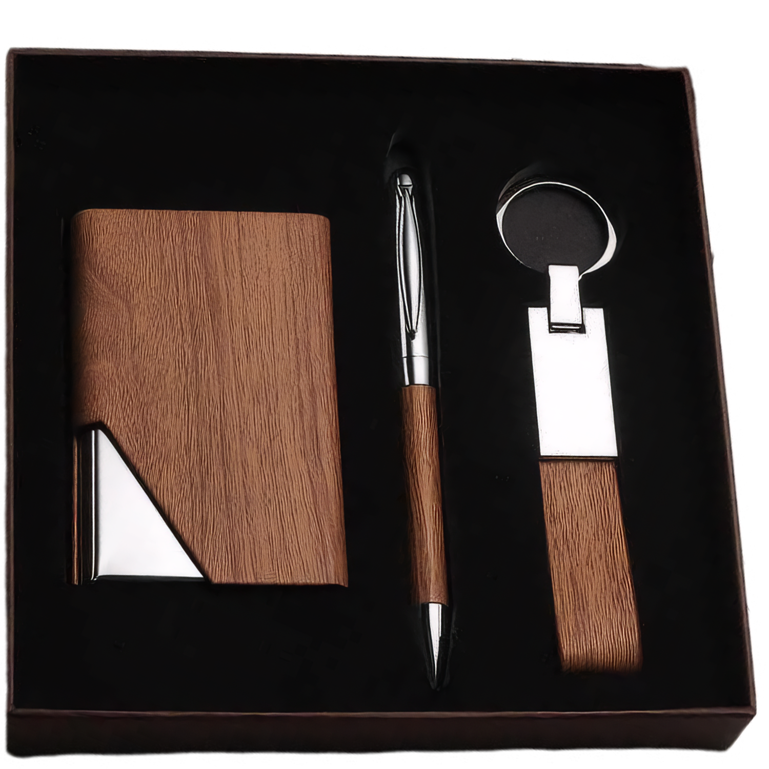 3Pcs Office Ballpoint Pen Card Case Keychain Gift Set 2