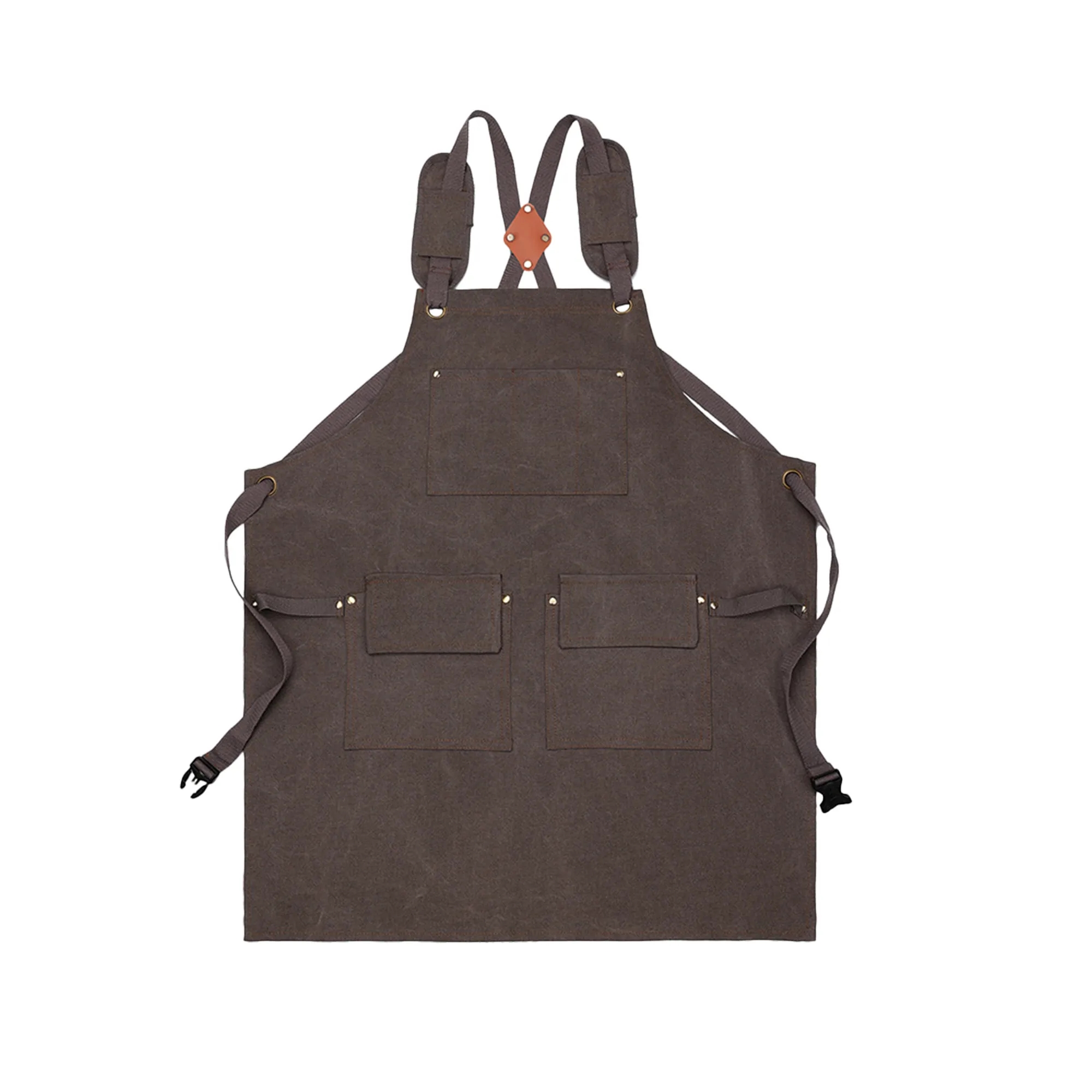Cross-back Canvas Apron with Wide Straps 5