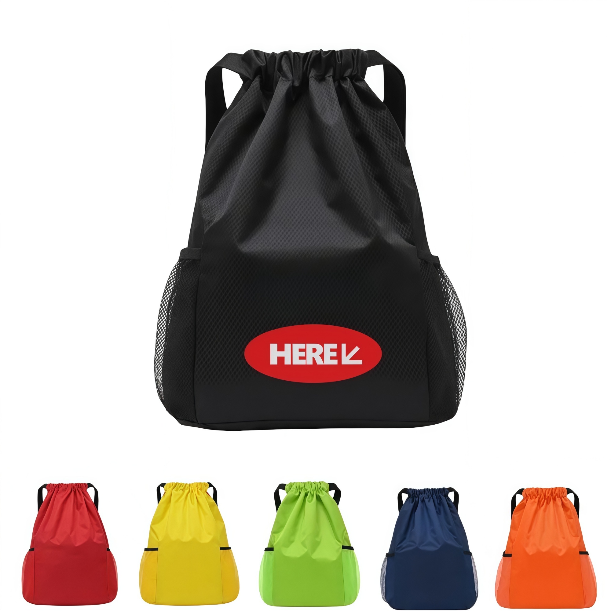 Waterproof Draw String Back Sack with Side Pockets 2