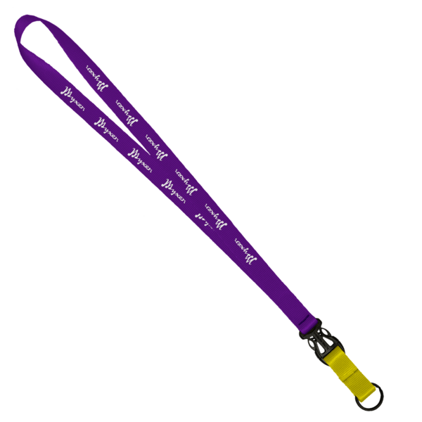 3/4" Multi color (Top and bottom) Nylon Lanyard with Plastic Slide Buckle R 95