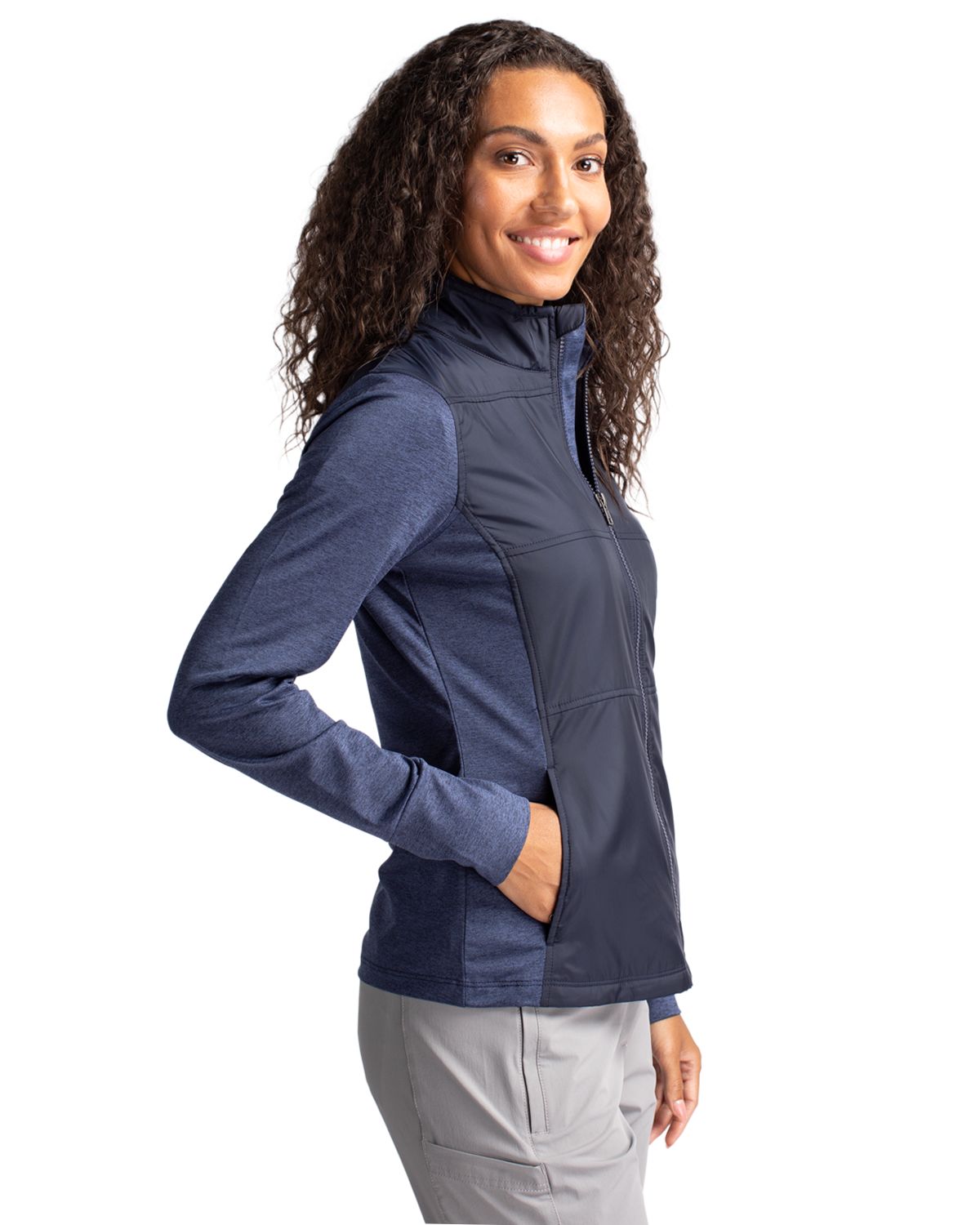 Cutter & Buck Stealth Recycled Hybrid Quilted Womens Windbreaker Jacket 32