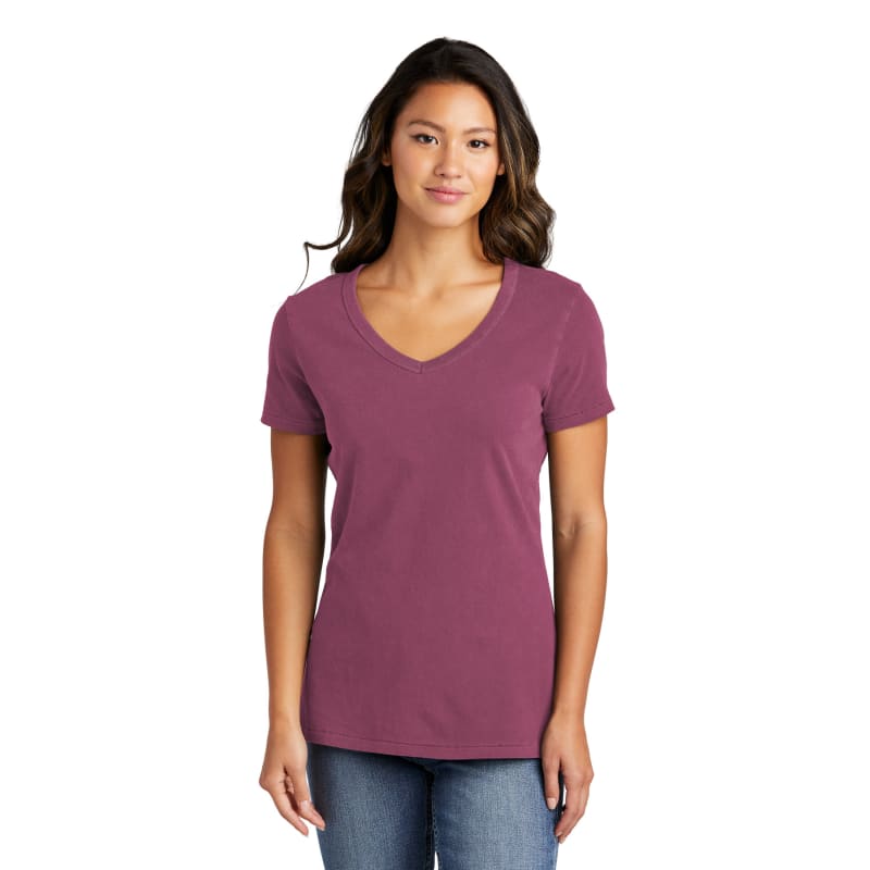 Port & Company Women's Beach Wash Garment-Dyed V-Neck Tee 1